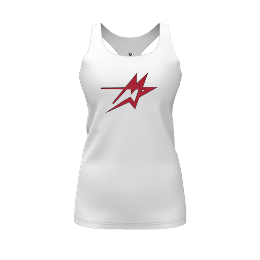 [CUS-DFW-RCBK-PER-WHT-FYS-LOGO1] Racerback Tank Top (Female Youth S, White, Logo 1)