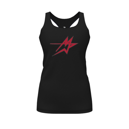 [CUS-DFW-RCBK-PER-BLK-FYS-LOGO1] Racerback Tank Top (Female Youth S, Black, Logo 1)