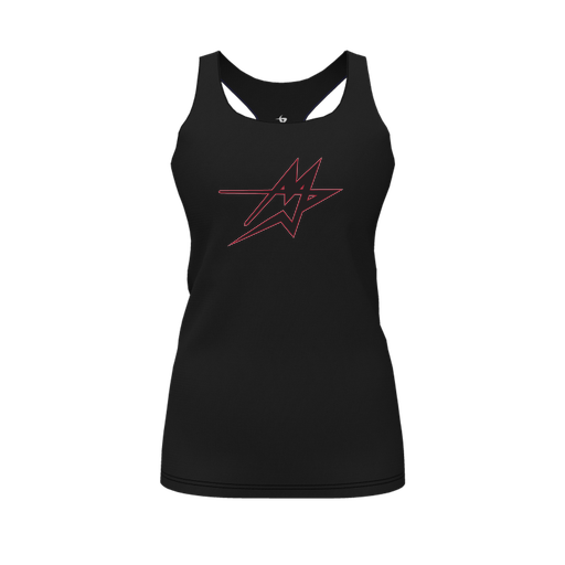 [CUS-DFW-RCBK-PER-BLK-FYS-LOGO2] Racerback Tank Top (Female Youth S, Black, Logo 2)