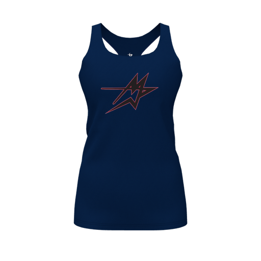 [CUS-DFW-RCBK-PER-NVY-FYS-LOGO2] Racerback Tank Top (Female Youth S, Navy, Logo 2)