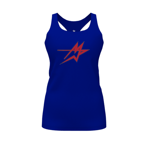 [CUS-DFW-RCBK-PER-RYL-FYS-LOGO1] Racerback Tank Top (Female Youth S, Royal, Logo 1)