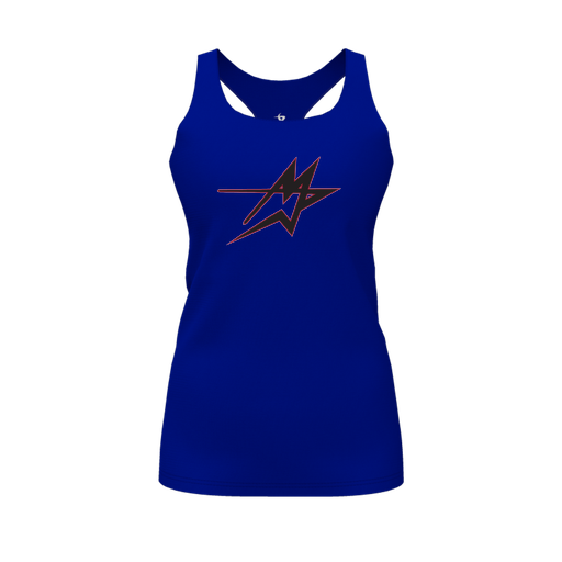 [CUS-DFW-RCBK-PER-RYL-FYS-LOGO2] Racerback Tank Top (Female Youth S, Royal, Logo 2)