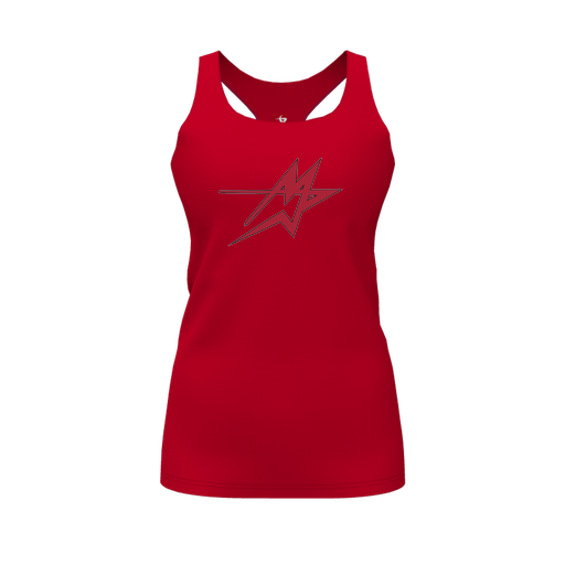 [FT0TRBRD-FYS-LOGO1] Decker Racerback Tank Top (Female Youth S, Red, Logo 1)