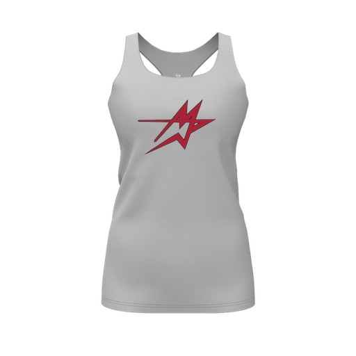 [CUS-DFW-RCBK-PER-GRY-FYS-LOGO1] Racerback Tank Top (Female Youth S, Gray, Logo 1)