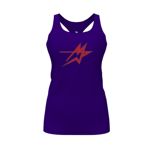 [CUS-DFW-RCBK-PER-PUR-FYS-LOGO1] Racerback Tank Top (Female Youth S, Purple, Logo 1)