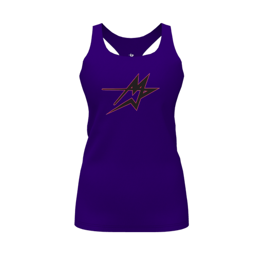 [CUS-DFW-RCBK-PER-PUR-FYS-LOGO2] Racerback Tank Top (Female Youth S, Purple, Logo 2)