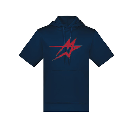 [6871.065.S-LOGO1] Men's Dri Fit Short Sleeve Hoodie (Adult S, Navy, Logo 1)