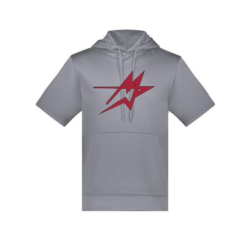 [6871.059.S-LOGO1] Men's Dri Fit Short Sleeve Hoodie (Adult S, Gray, Logo 1)