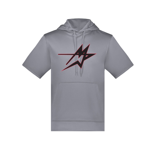 [6871.059.S-LOGO2] Men's Dri Fit Short Sleeve Hoodie (Adult S, Gray, Logo 2)