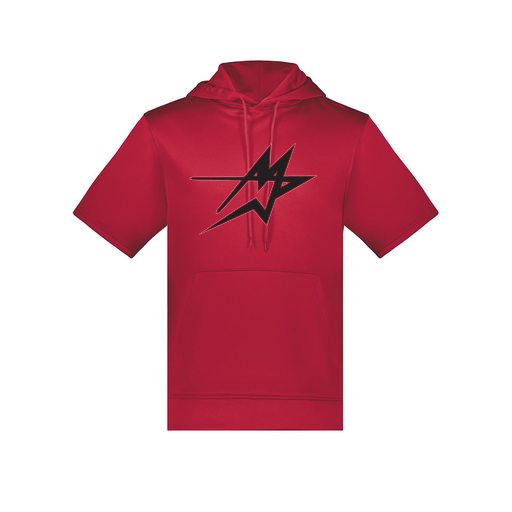 [6871.083.S-LOGO2] Men's Dri Fit Short Sleeve Hoodie (Adult S, Red, Logo 2)