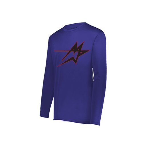 [222822.747.XS-LOGO2] Men's LS Smooth Sport Shirt (Adult XS, Purple, Logo 2)