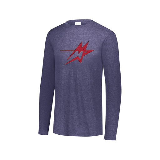 [FTLCUBNV-AXS-LOGO1] Decker Men's Tri-Blend T-Shirt - Long Sleeve (Adult XS, Navy, Logo 1)