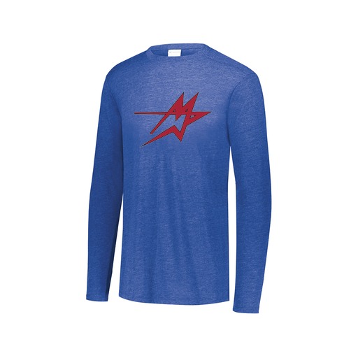[FTLCUBRY-AXS-LOGO1] Decker Men's Tri-Blend T-Shirt - Long Sleeve (Adult XS, Royal, Logo 1)