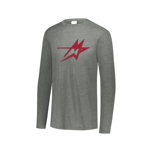[FTLCUBGY-AXS-LOGO1] Decker Men's Tri-Blend T-Shirt - Long Sleeve (Adult XS, Gray, Logo 1)