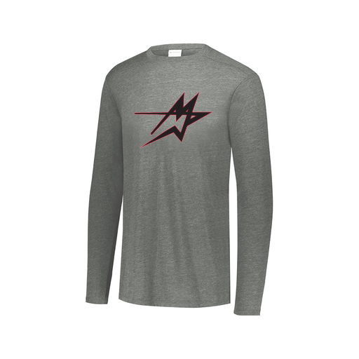 [FTLCUBGY-AXS-LOGO2] Decker Men's Tri-Blend T-Shirt - Long Sleeve (Adult XS, Gray, Logo 2)