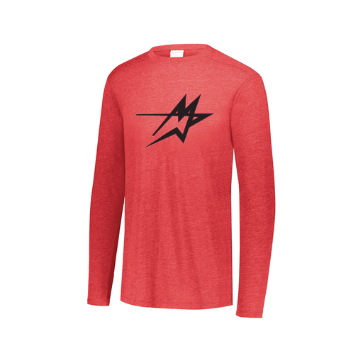 [FTLCUBRD-AXS-LOGO2] Decker Men's Tri-Blend T-Shirt - Long Sleeve (Adult XS, Red, Logo 2)