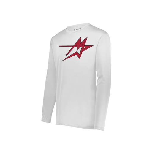 [222823.005.S-LOGO1] Youth LS Smooth Sport Shirt (Youth S, White, Logo 1)