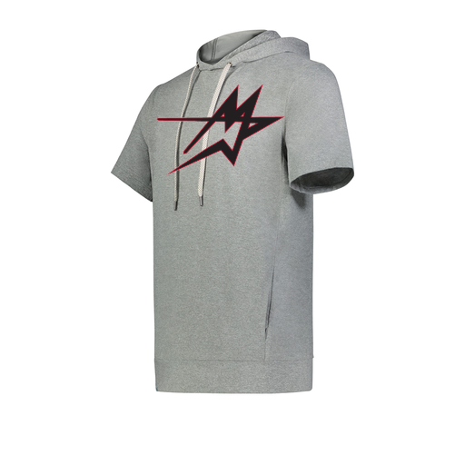 [222605-SIL-YS-LOGO2] YOUTH VENTURA SOFT KNIT SHORT SLEEVE HOODIE (Youth S, Silver, Logo 2)