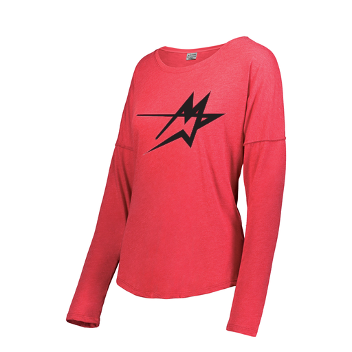 [3077.V96.XS-LOGO2] Ladies LS Ultra-blend T-Shirt (Female Adult XS, Red, Logo 2)